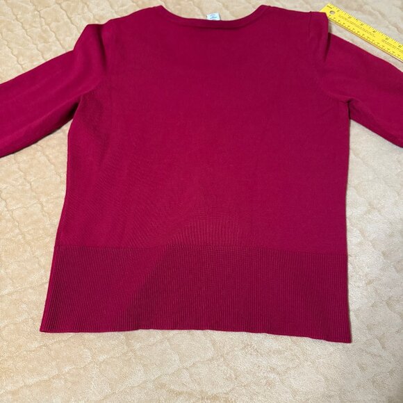 White House Black Market Women's Deep Red Snap Button Size XL - Picture 5 of 9